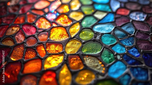 Stained glass window background with colorful abstract photo