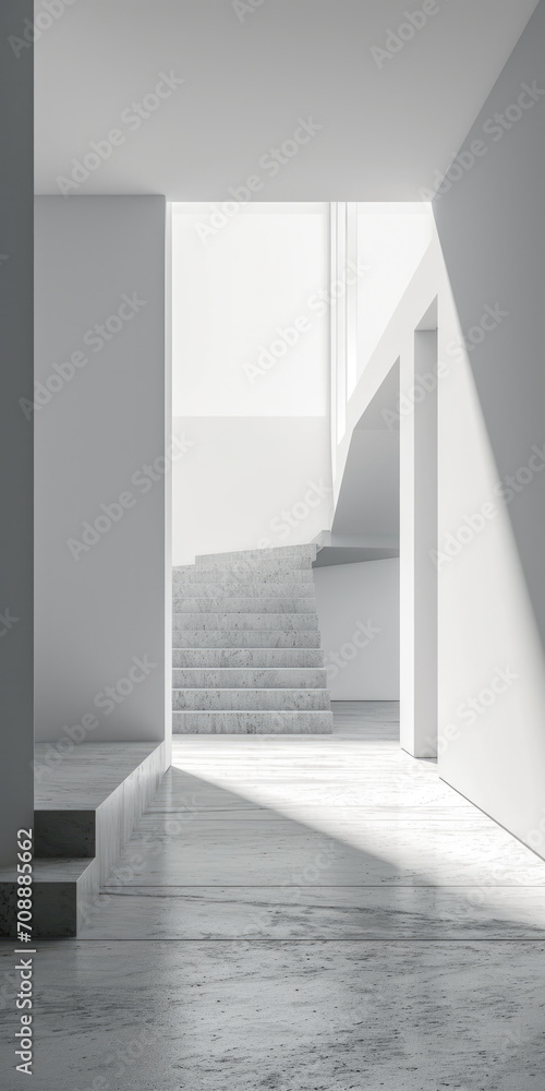 Fototapeta premium Minimalist modern interior in bright colors