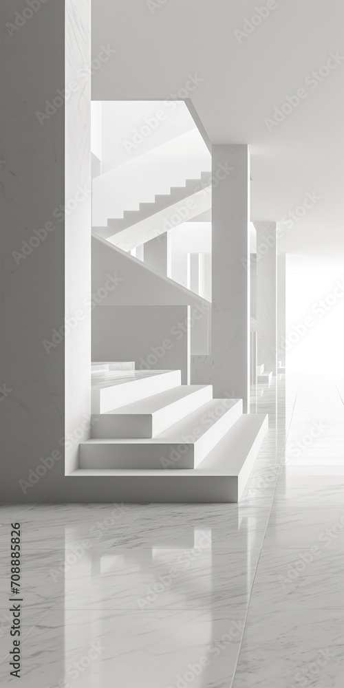 Fototapeta premium Minimalist modern interior in bright colors