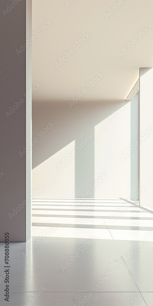 Fototapeta premium Minimalist modern interior in bright colors