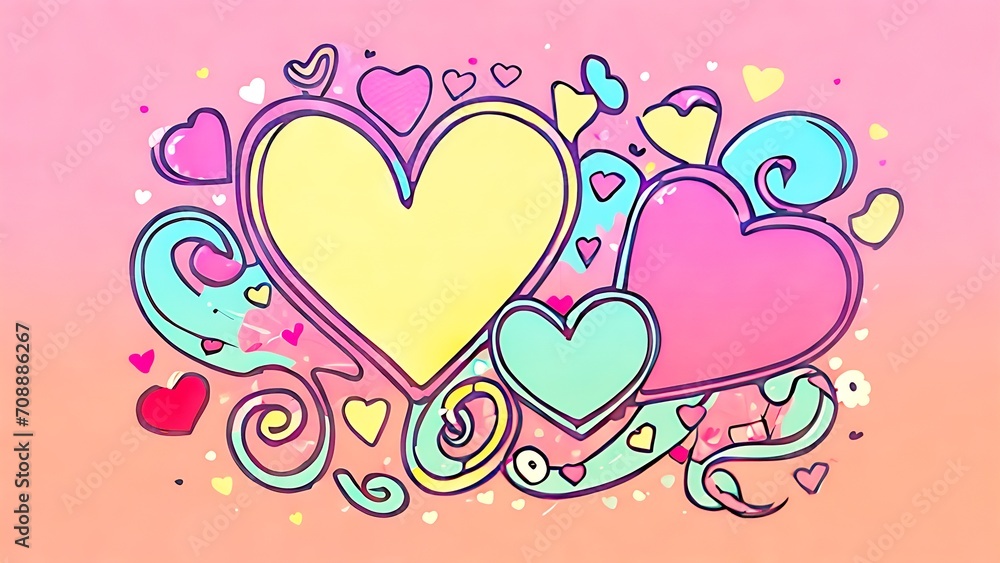 Valentine's Day. small hearts, flowers, holiday card with place for text. Set of elements for Valentine's Day Valentine's Day. small hearts, flowers, holiday card with place for text. Set of elements for Valentine's Day