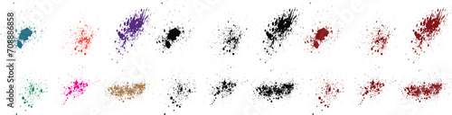 Wallpaper Mural Handmade abstract grunge brush stroke red, orange, green, purple, wheat, black color blood ink splatter background set Torontodigital.ca