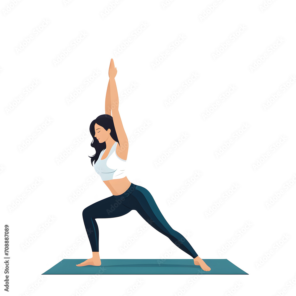 person-performing-yoga-pose-flat-illustration-style-minimalistic-design-silhouette-central-on-whi