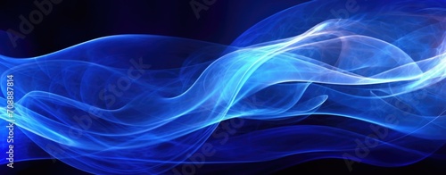 Serene Blue Abstract Waves Flowing in Smooth Design.