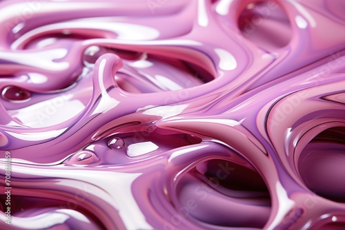 Abstract Pink and Lavender Waves with Glossy Texture.