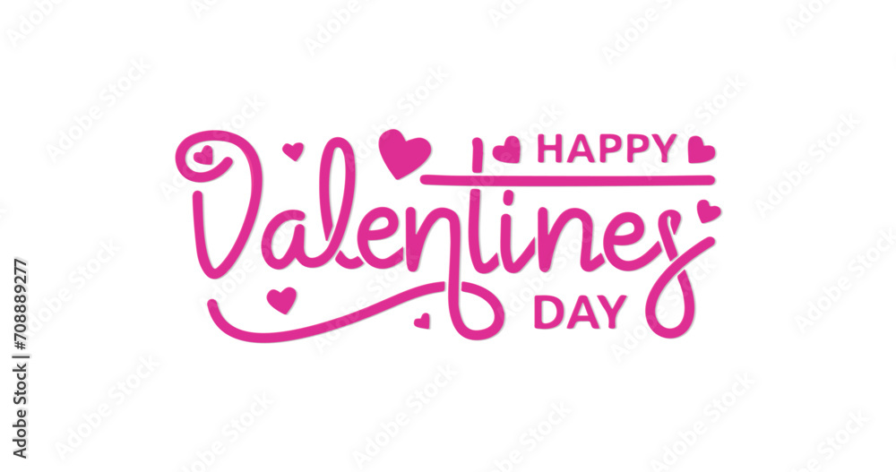 Happy Valentine's Day handwritten text calligraphy vector illustration. Great for greeting cards, celebrations, TV shows, and banners