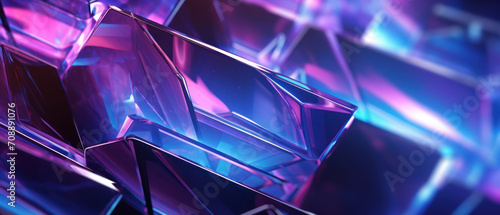Vibrant, transparent crystal closeup in an abstract, futuristic style.