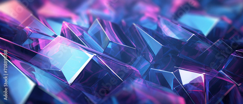 Vibrant, transparent crystal closeup in an abstract, futuristic style.