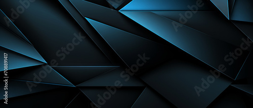 Dynamic black and blue 3D geometric background, ideal for modern web and tech designs.