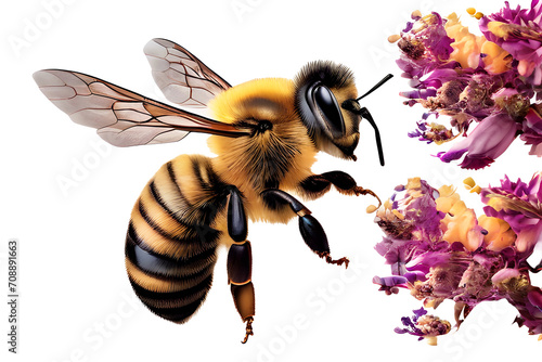 bee on flower png photo