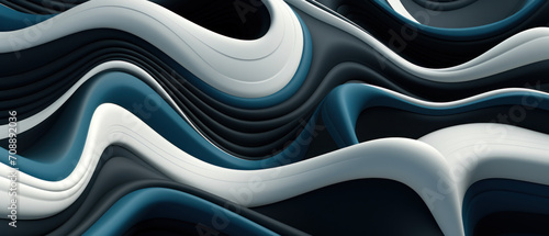 Modern 3D zigzag design with flowing liquid lines and waves, creating a sense of motion.