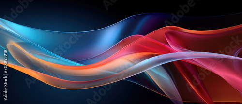 Vibrant ultraviolet rays and colorful curves in a flowing, abstract 3D design.