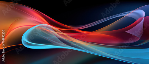 Vibrant ultraviolet rays and colorful curves in a flowing, abstract 3D design.