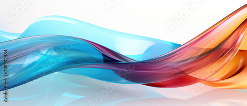 Bright and colorful abstract lines in a smooth, wavy motion, set against a white backdrop.