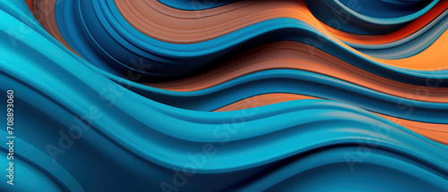 Abstract art with flowing blue lines and a digital, futuristic concept.