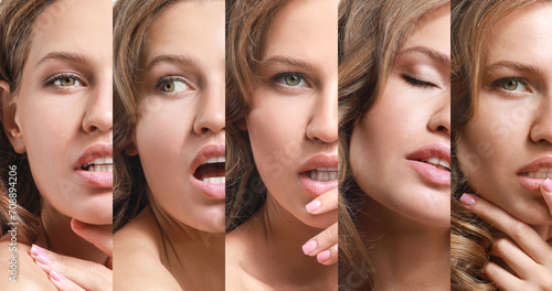 Collage of young woman with...