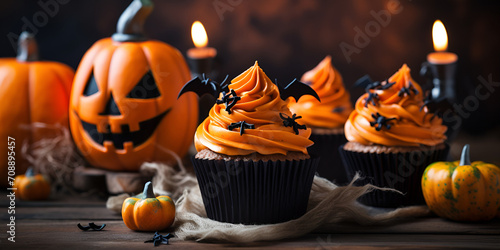 
Halloween cupcakes with pum