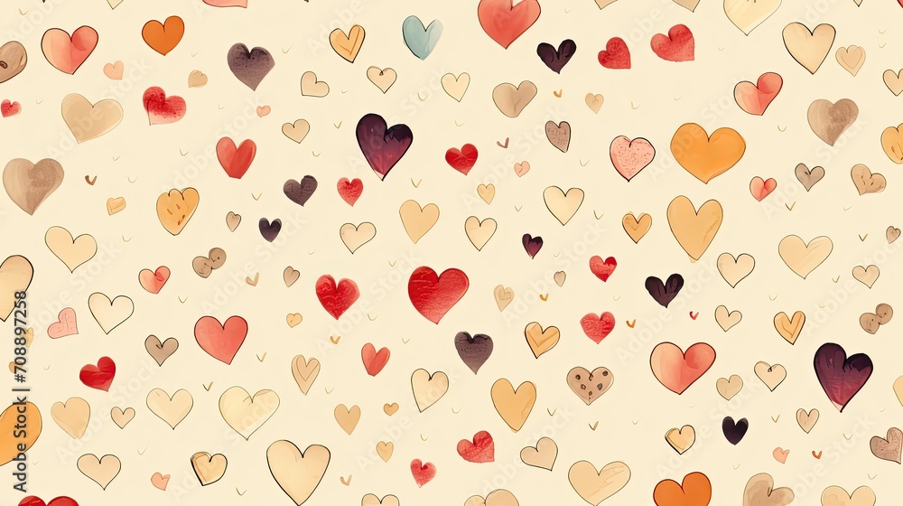 seamless vector texture with hand drawn hearts seamless vector texture with hand drawn hearts