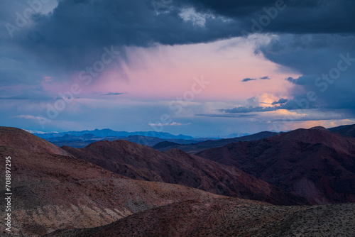 Clouds over the mountains in Death Valley, CA