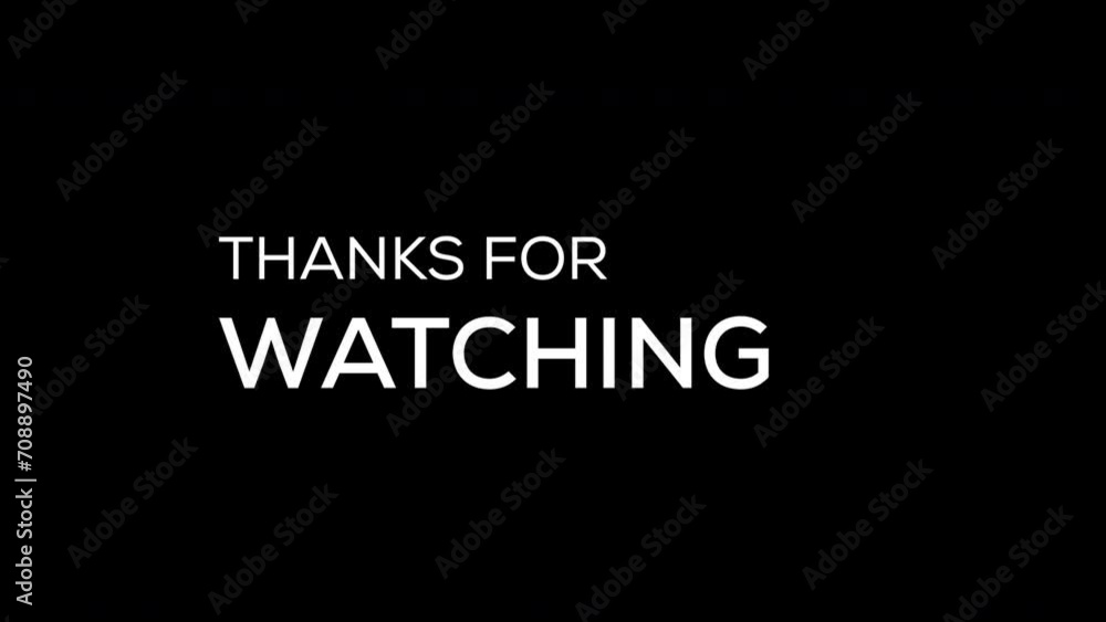 Thank you for Watching Text Animation on a White background. High-quality 4K footage Thank you for Watching Text Animation on a White background. High-quality 4K footage