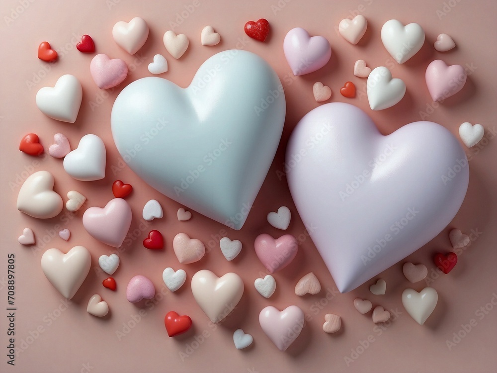 Cute pastel heart shape pattern for Valentine's or Wedding concept