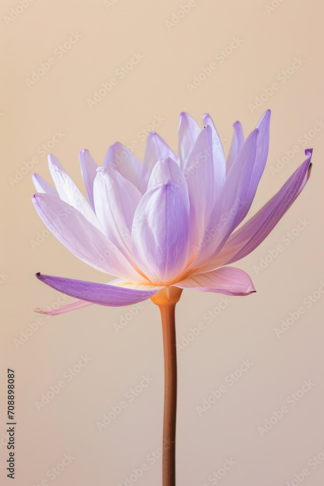 Fototapeta premium Purple lotus flower soft elegant vertical background, card template