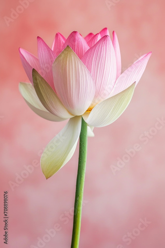 Pink lotus flower soft elegant vertical background  card template
