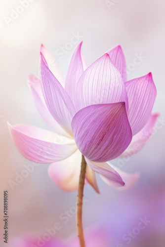 Purple lotus flower soft elegant vertical background  card template