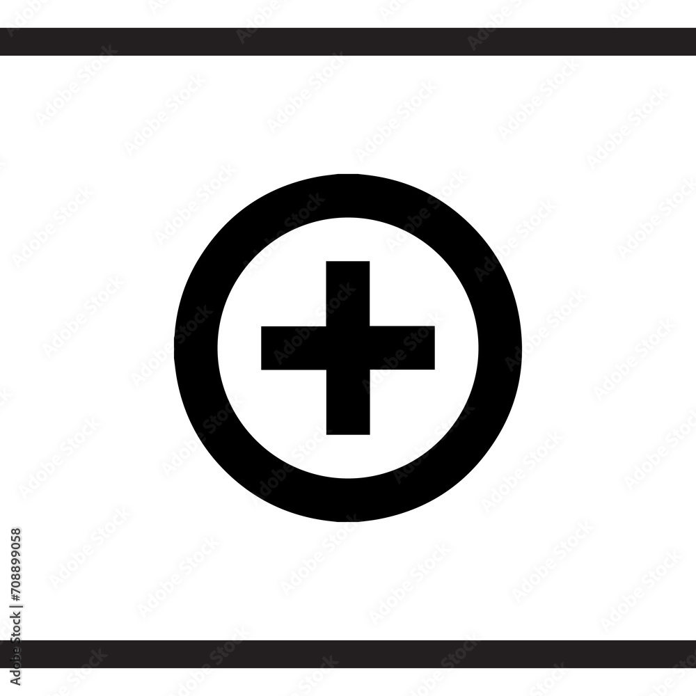Add icon vector. Plus icon sign symbol vector. Medical cross vector icon illustration isolated on white background Add icon vector. Plus icon sign symbol vector. Medical cross vector icon illustration isolated on white background
