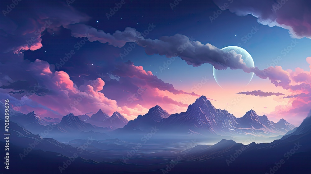 space clouds mountains simplistic realistic neon space clouds mountains simplistic realistic neon