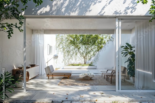 Modern house with sliding d...