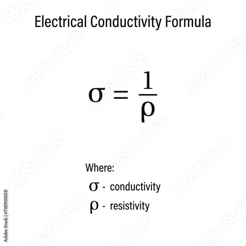 Electrical Conductivity Formula on the white background. Education. Science. School. Vector illustration.