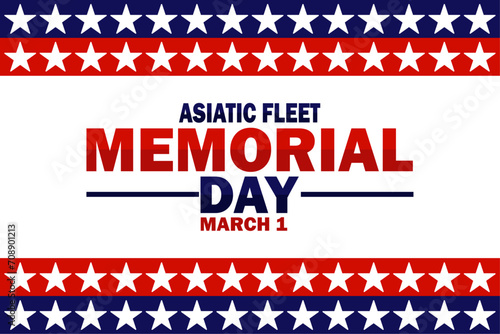 Asiatic Fleet Memorial Day Vector Template Design Illustration. March 1. Suitable for greeting card, poster and banner
