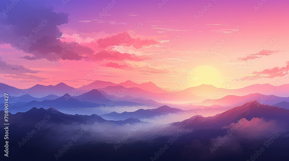 nature landscape sky background illustration clouds sunsunrise, horizon scenic, outdoors panoramic nature landscape sky background