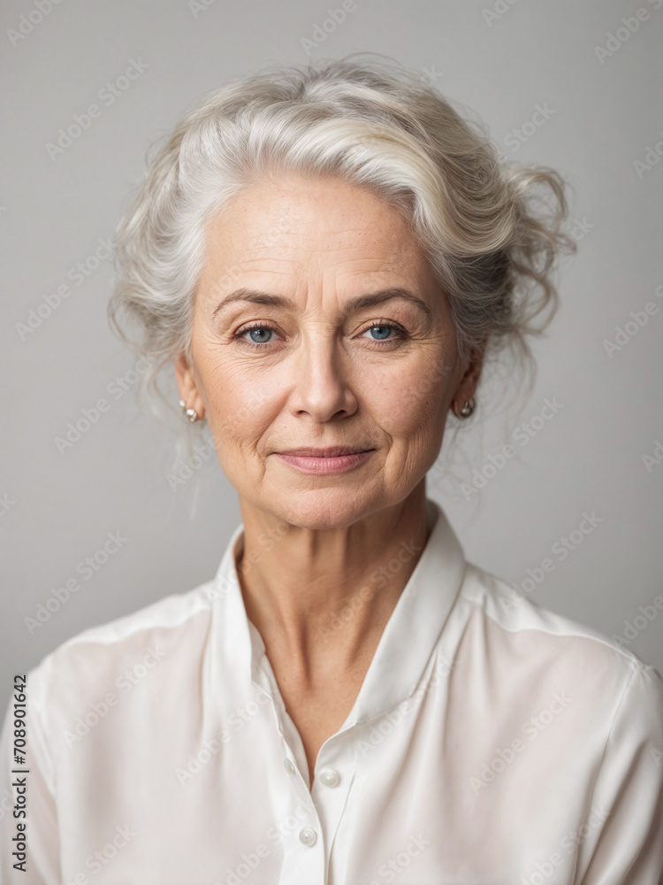 Close-up portrait of gorgeous senior lady. Highly detailed image Close-up portrait of gorgeous senior lady. Highly detailed image