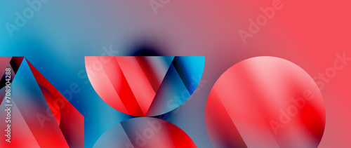 Captivating abstract backdrop composed of interlocking triangles and circles, forming an intriguing dance of shapes and patterns that exude both elegance and modernity