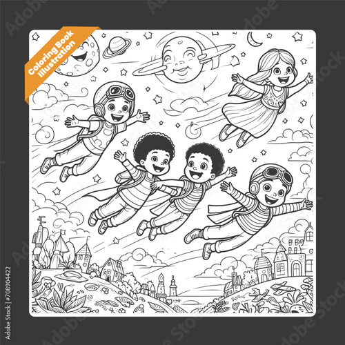 children illustration for drawing book