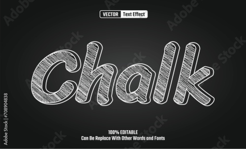 Chalk Editable Vector Text Effect.