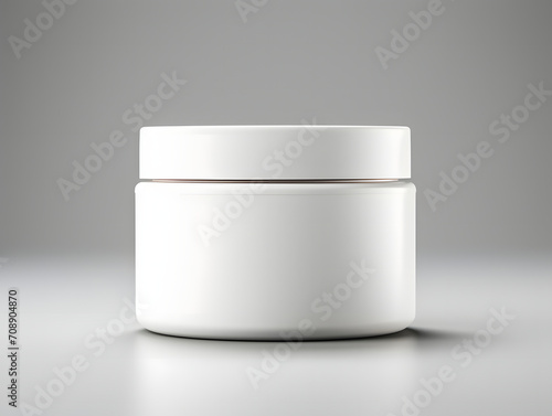 3D Blank White Plastic Cosmetic Jar Mockup 