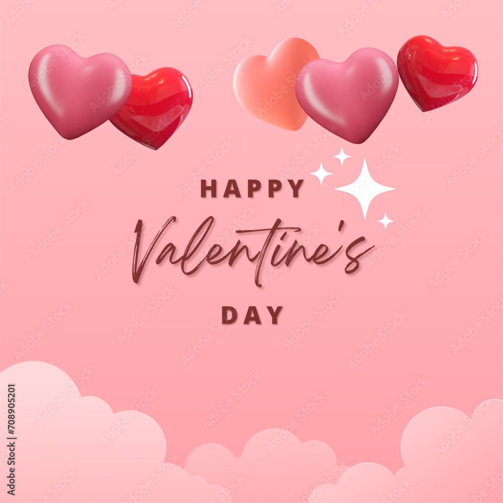 Happy Valentine's Day Hearts Balloon