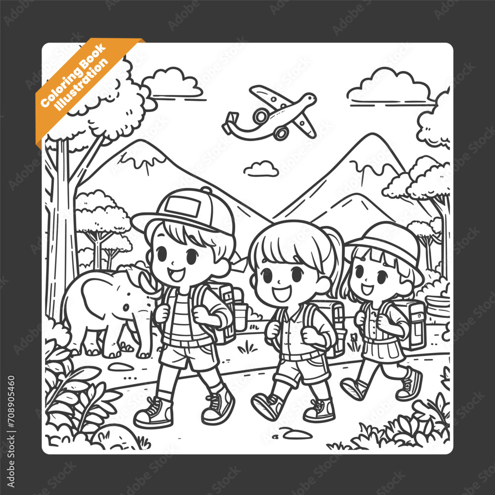 children illustration for drawing book