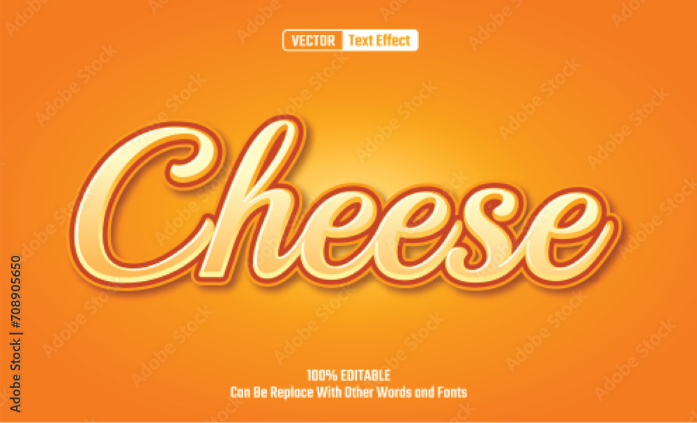 Cheese Editable Vector Text Effect.