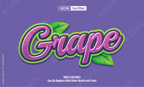 Grape Editable Vector Text Effect.