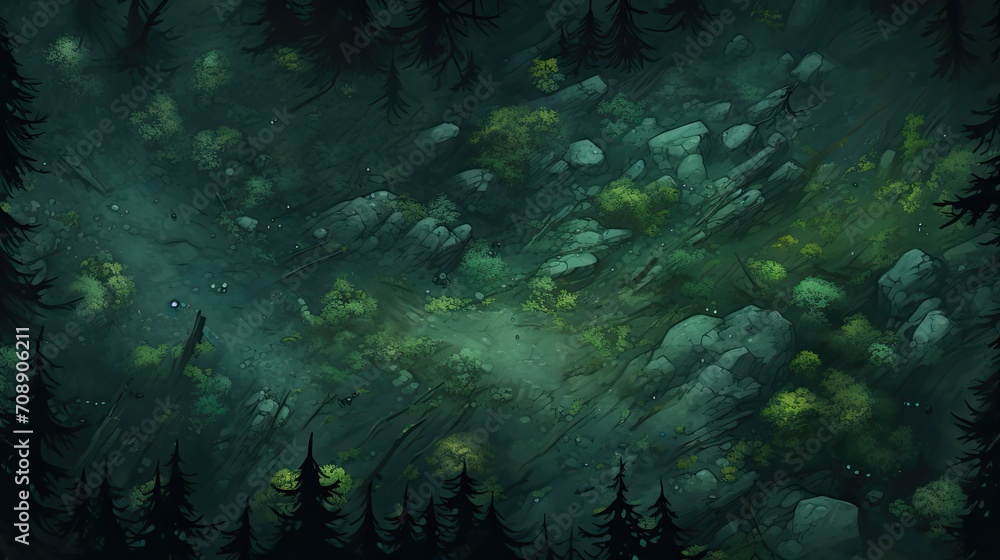 Fototapeta premium top down forest texture As comic