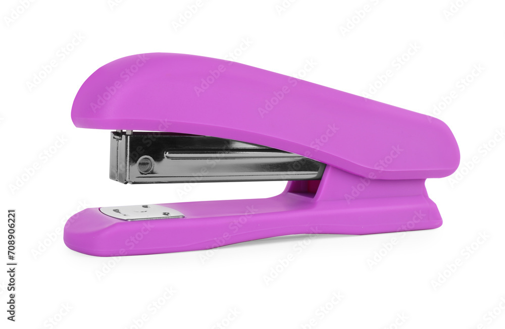 One new bright stapler isolated on white One new bright stapler isolated on white