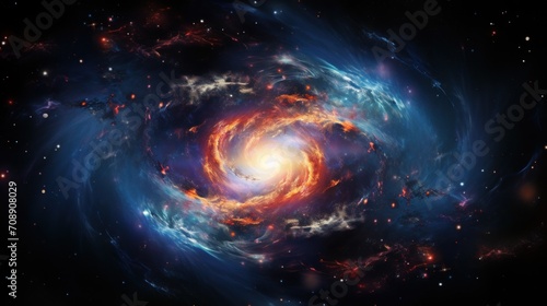 Beauty of space exploration. Spiral galaxy. Space observation and research concept