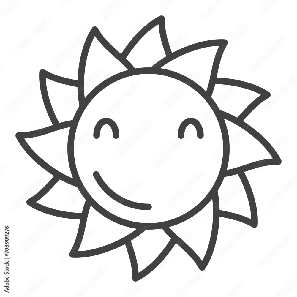 Obraz premium Smiling Flower vector linear icon or symbol