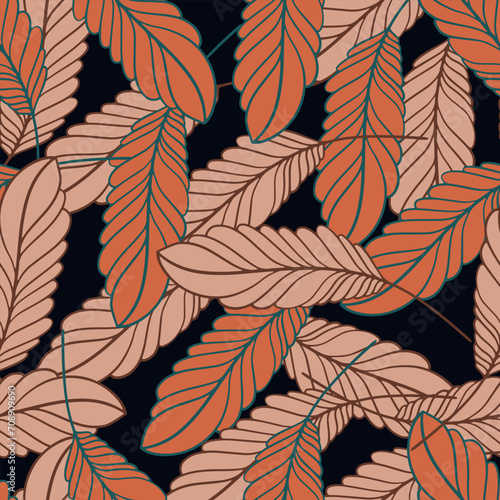 A pattern of leaves. Vector illustration highlighted on a white background. For nature  eco and design. Hand-drawn plants  a frame for a postcard.