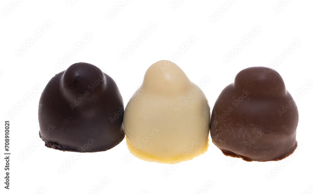 chocolate candies with hazelnuts isolated chocolate candies with hazelnuts isolated