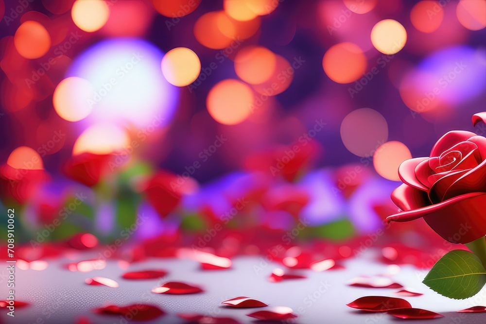 custom made wallpaper toronto digital3D red rose background, Valentine's Day festival